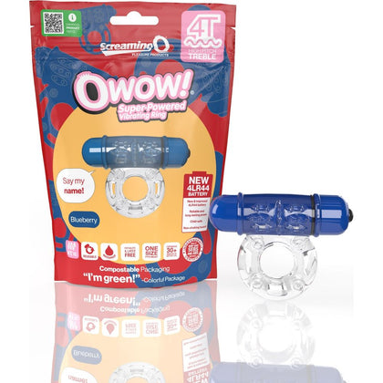 Screaming O 4T Owow Blueberry Vibrating Cock Ring - Model 4TOW-BB - Unisex Pleasure - Blue