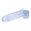 Doc Johnson Crystal Jellies - 8 Inch Ballsy Cock With Suction Cup Base - 8.6 in Long and 2.0 in. Wide - Dildo - Clear