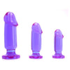 Doc Johnson Crystal Jellies - Starter Kit - For Graduated Anal Training - Ease Your Way Into Backdoor Pleasure - 3 Penis Shaped Plugs - Purple