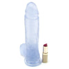 Doc Johnson Crystal Jellies - 8 Inch Ballsy Cock With Suction Cup Base - 8.6 in Long and 2.0 in. Wide - Dildo - Clear