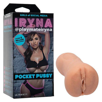 Doc Johnson UltraSkyn Pocket Pussy - Playmate Iryna Signature Edition - Female Masturbator - Textured Internal Pleasure - Lifelike Skin - Pink