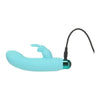 PowerBullets Alice's Bunny AB-001 Rechargeable Dual Vibrator for Her Pleasure - Teal - Adult Naughty Store