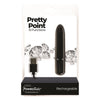 PowerBullet Pretty Point 4in Black Crystal-Enhanced Bullet Vibrator for Targeted Pleasure - Adult Naughty Store