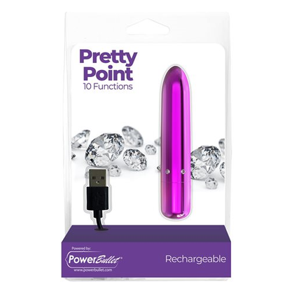 PowerBullet Pretty Point Bullet Vibrator - Model PPB-10 - Female G-Spot and Clitoral Stimulation - Purple - Adult Naughty Store