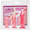 Doc Johnson Crystal Jellies - Starter Kit - For Graduated Anal Training - Ease Your Way Into Backdoor Pleasure - 3 Penis Shaped Plugs - Pink