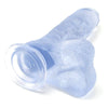 Doc Johnson Crystal Jellies - 8 Inch Ballsy Cock With Suction Cup Base - 8.6 in Long and 2.0 in. Wide - Dildo - Clear