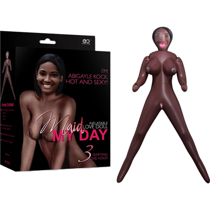 Introducing the Sensual Pleasures Maid My Day Doll Abigayle - Full Size Inflatable Love Doll with Three Tempting Holes for Men, Realistic Printed Face, Erect Nipples, and Body Safe PVC Materi - Adult Naughty Store