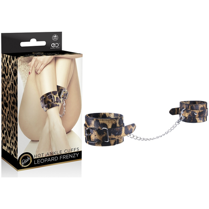 Leopard Frenzy Ankle Cuffs - Exquisite Leopard Print Bondage Restraints for Sensual Pleasure - Unleash Your Wild Side! - Adult Naughty Store