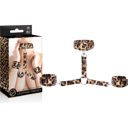 Leopard Frenzy Collar with Hand Cuffs - Exquisite Pleasure Set for Couples