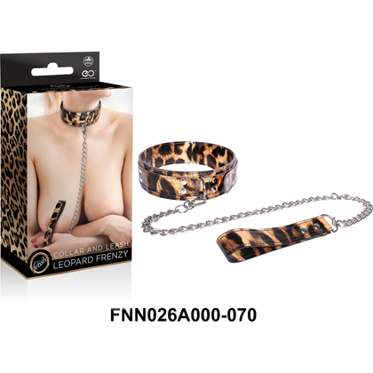 Leopard Frenzy Luxe Collar and Leash Set - Exquisite BDSM Accessories for Sensual Play - Model LF-2021 - Unisex - Explore the Wild Side of Pleasure - Sultry Leopard Print Design