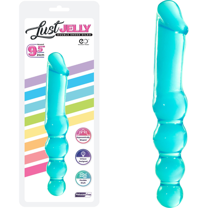 Lust Jelly 9.5 Double Dong - Blue: The Ultimate Pleasure Enhancer for Intense Simultaneous Stimulation - Adult Naughty Store