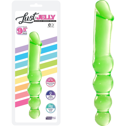 Lust Jelly 9.5 Double Dong - Green: The Ultimate Pleasure Experience for All Genders, Unleash Intense Stimulation and Flexibility - Adult Naughty Store