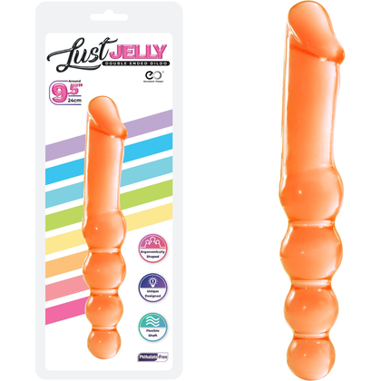 Introducing the Sensation Bliss Lust Jelly 9.5 Double Dong - Orange: The Ultimate Pleasure Experience