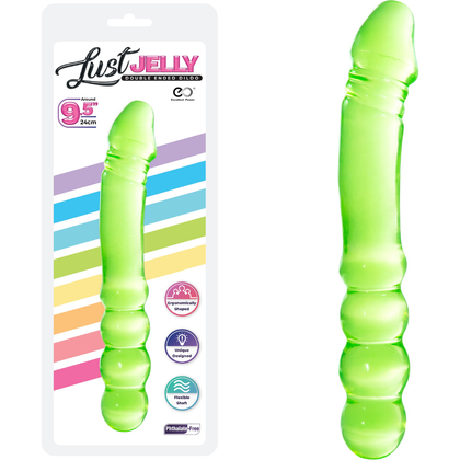 Lust Jelly PVC 9.5 Double Dong - Green: The Ultimate Pleasure Tool for Unforgettable Moments