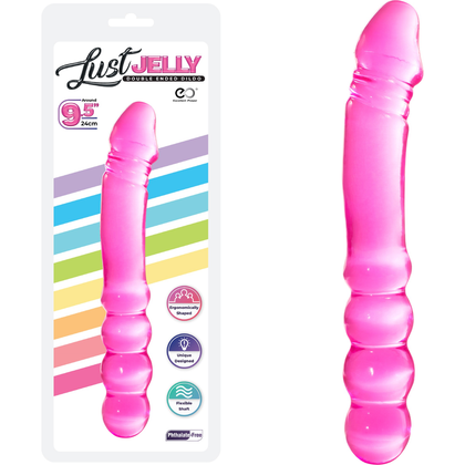 Introducing the PleasurePro Lust Jelly PVC 9.5 Double Dong - Pink: The Ultimate Dual-Ended Pleasure Device for Mind-Blowing Stimulation and Satisfaction