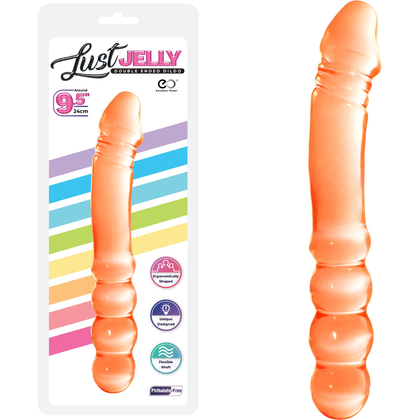 Lust Jelly PVC 9.5 Double Dong - Orange - The Ultimate Pleasure Tool for Intimate Satisfaction