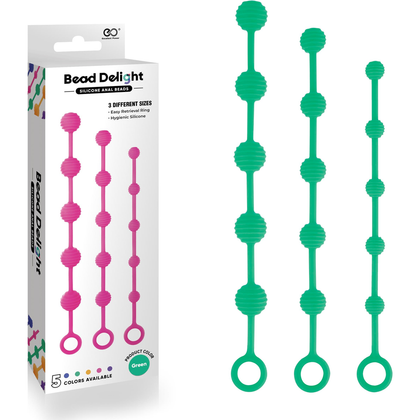 Bead Delight Silicone Anal Bead Kit - Green: The Ultimate Pleasure Experience for All Genders! Model Number: BDABK-GRN