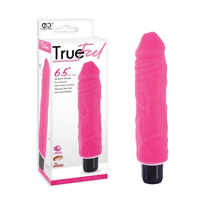 Introducing the True Feel 6.5 Pink Realistic Vibrator - The Ultimate Pleasure Experience - Adult Naughty Store