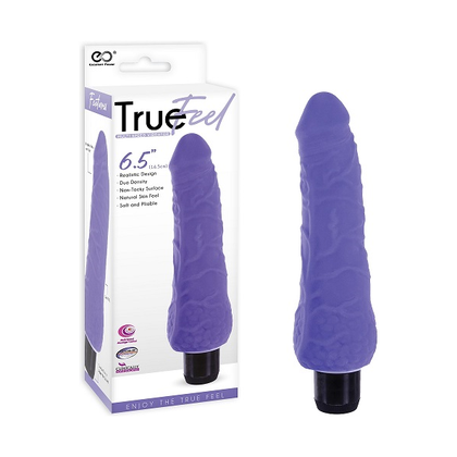 True Feel 6.5 Realistic TPR Vibrator Purple - The Ultimate Pleasure Experience - Adult Naughty Store