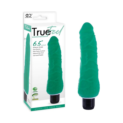 True Feel 6.5 Realistic TPR Vibrator - Green: The Ultimate Pleasure Companion for Lifelike Sensations - Adult Naughty Store