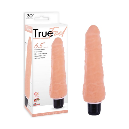 True Feel 6.5 Realistic TPR Vibrator - Flesh: The Ultimate Pleasure Companion for Lifelike Sensations - Adult Naughty Store