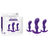 Introducing the Sensual Pleasures X-Combo 3PC Purple Silicone Butt Plug Set - The Ultimate Beginner's Delight! - Adult Naughty Store