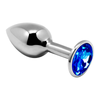 Introducing the Sensual Delights Mini Metal Butt Plug S, the Ultimate Pleasure Experience for Anal Play in Stunning Blue - Adult Naughty Store