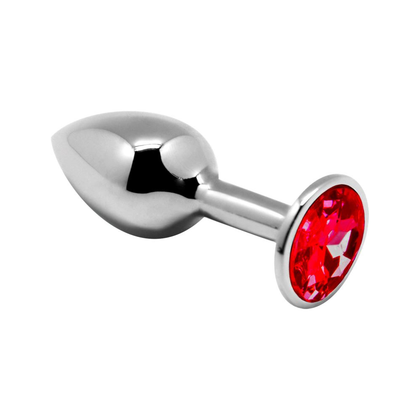 Introducing the Sensual Delights Mini Metal Butt Plug - Model L: The Ultimate Red Pleasure - Adult Naughty Store