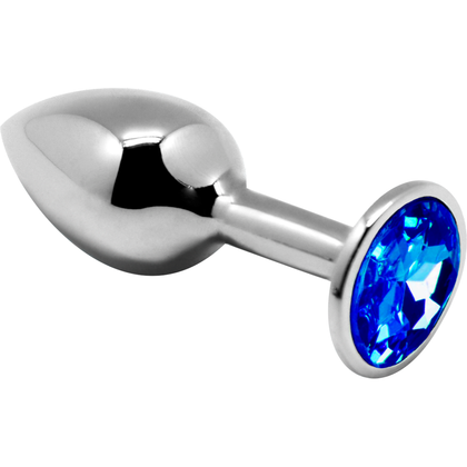 Introducing the Sensual Delights Mini Metal Butt Plug: Model L - The Ultimate Blue Anal Pleasure Experience - Adult Naughty Store