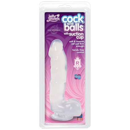 SensaPleasure Diamond Clear Jelly Jewels 6-Inch Suction Cup Cock and Balls - The Ultimate Pleasure Experience for All Genders, Designed for Intense Stimulation and Available in Three Captivating Colors