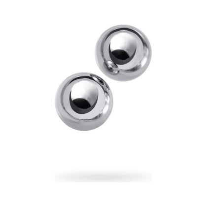 Introducing the Luxe Pleasure Collection: Sensual Steel Silver Metal 2 Pc Vaginal Balls 2.5cm - A Premium Pleasure Enhancer for Women's Intimate Delights - Adult Naughty Store