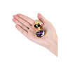 Introducing the Opulent Pleasures Luxury Gold Metal Anal Plug with Amethyst Crystal - Model G1 - Unisex - Lavish Gold - For Exquisite Sensual Stimulation - Adult Naughty Store