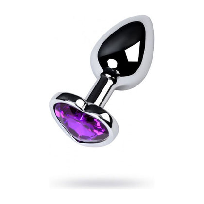 Introducing the Luxe Pleasure Collection: Silver Metal Anal Plug with Black Gem - Model SP-001 - Unisex Pleasure for Sensational Anal Stimulation - Adult Naughty Store