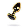 Introducing the Opulent Pleasure Co. Luxuria Gold Metal Anal Plug with Tourmaline Crystal - Model X123 - Unisex - Intense Sensations - Seductive Gold - Adult Naughty Store