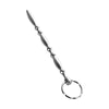 Sensual Pleasures Silver Metal Beaded Urethral Plug with Ring - Model SPU-18CM: Intimate Pleasure for Men, Targeting Urethral Stimulation, Silver - Adult Naughty Store