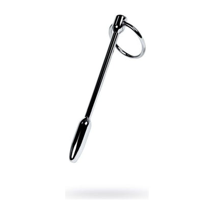 Introducing the Exquisite Pleasures Silver Metal Urethral Plug with Rings - Model X1 - Unisex - Intimate Stimulation - Silver - Adult Naughty Store