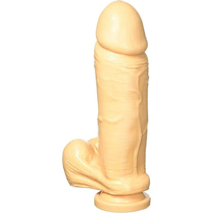 Thick Cock with Balls Suction Cup Flesh Dildo, 9 Inch