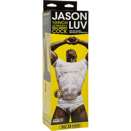 Jason Luv ULTRASKYN 10 Inch Realistic Dildo - Model JL-10, Male, Lifelike Pleasure, Ebony - Adult Naughty Store