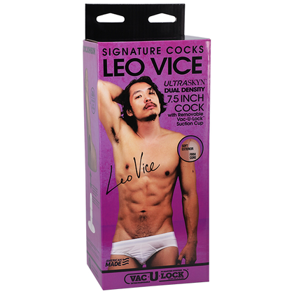 Signature Cocks Leo Vice 6 Inch ULTRASKYN Dildo with Removable Vac-U-Lock Suction Cup - Intense Pleasure for Him and Her - Realistic Lifelike Texture - Model: Leo Vice - Gender: Unisex - Area of Pleasure: Vaginal and Anal - Color: Natural