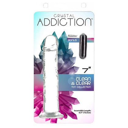 Crystal Pleasure Co. C7 Clear Vertical Dong - Unisex 7-Inch Pleasure Toy - Model C7 - Intense Stimulation for All Areas - Transparent - Adult Naughty Store