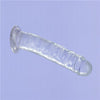 Crystal Pleasure Co. C7 Clear Vertical Dong - Unisex 7-Inch Pleasure Toy - Model C7 - Intense Stimulation for All Areas - Transparent - Adult Naughty Store