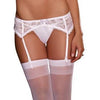 Lustful Lace Garter Belt - Sensual Seduction Series - Model LGB-37 - Women - Exquisite Pleasure - White - Adult Naughty Store