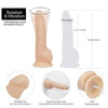 BMS Factory presents the SensaDuo Pleasure Pro 8in Rotating Vibrating Dildo with Remote - Vanilla Delight - Adult Naughty Store