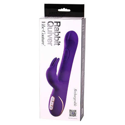 Vibe Couture Rabbit Quiver Purple - Powerful Dual Layer Silicone Rechargeable Rabbit Vibrator for Intense Clitoral Stimulation