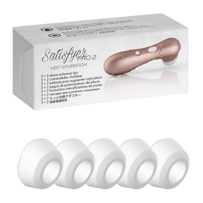 Satisfyer Pro 2 Climax Tips White - Interchangeable Silicone Tips for Ultimate Pleasure and Hygiene
