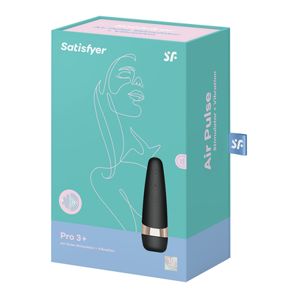 Satisfyer Pro 3+ Black Conical Clit Vibrator - Intense Pleasure for Women