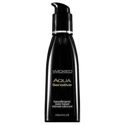 Wicked Aqua Sensitive Hypoallergenic Lubricant - Smooth Satin Formula for Sensitive Skin - Aloe & Olive Extracts - Vitamin E - Water-Based - Non-Sticky - Latex Friendly - Dermatologist Tested - Gender Neutral - Intensify Pleasure - 2 fl oz - Clear