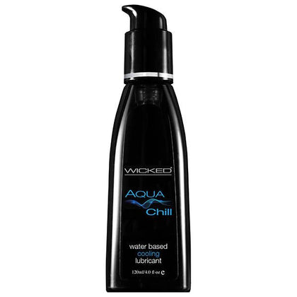 Introducing the Wicked Aqua Chill Water-Based Lubricant - The Ultimate Slippery Sensation for Thrilling Pleasure - Peppermint, Ginger, and Menthol Infused - Long Lasting, Vegan, and Safe for All Toys - Fragrance Free, Paraben Free