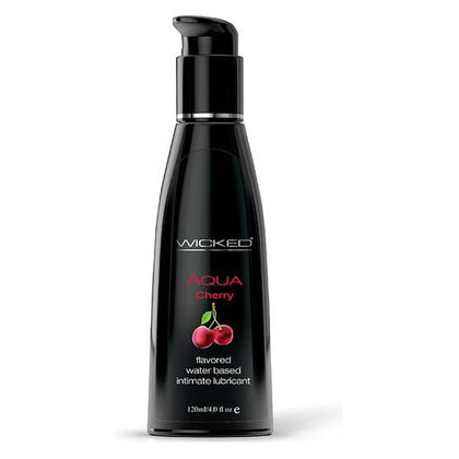 Wicked Aqua Cherry Water-Based Flavored Lubricant - Enhance Oral Pleasures with a Kissable and Delicious Sensation - Long Lasting, Latex Friendly - For Both Men and Women - Sweet Cherry Flavor - Red
