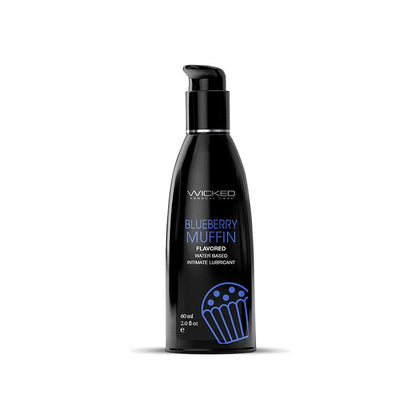 Wicked Aqua Blueberry Muffin Water-Based Flavored Lubricant for Intimate Pleasure - Model BLM-2021 - Unisex - Oral Delight - Silky Smooth - Blueberry Bliss - Adult Naughty Store